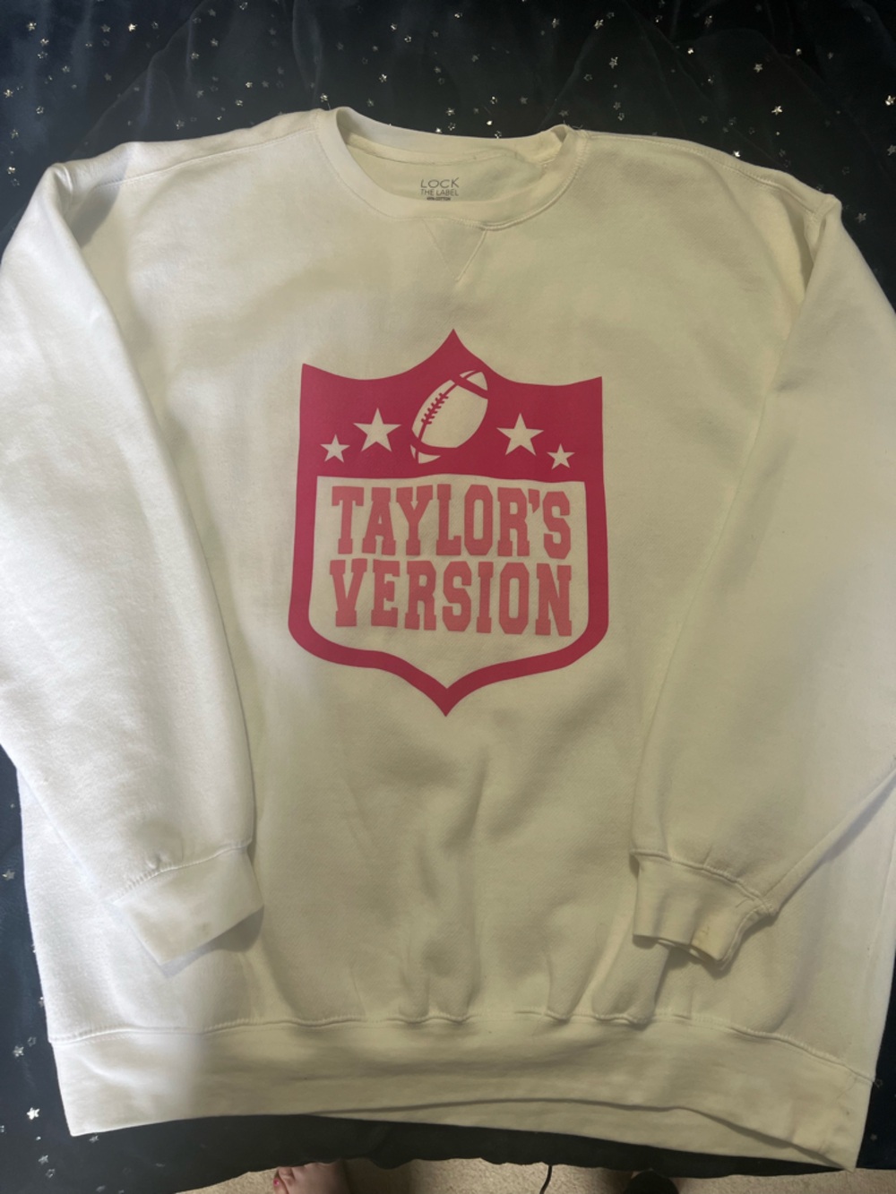 Taylor's Version White Crewneck Sweatshirt - Pink Logo
